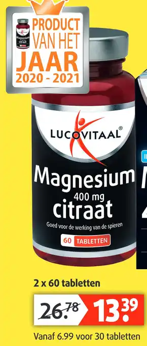 Lucovitaal Magnesium citraat 400 mg aanbieding