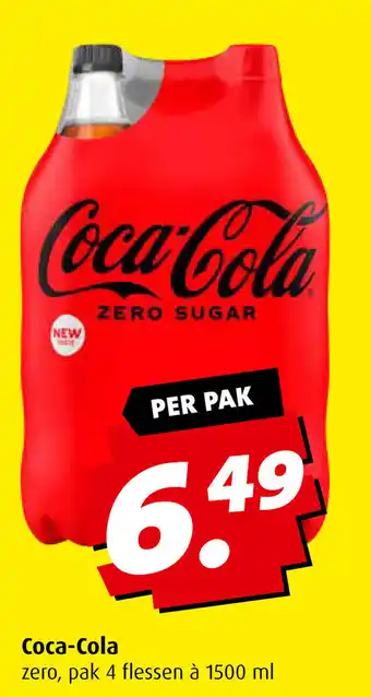 Boni Coca-Cola zero, pak 4 flessen a 1500 ml aanbieding