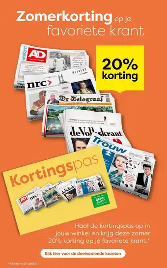 The Read Shop Zomerkorting op je favoriete krant aanbieding