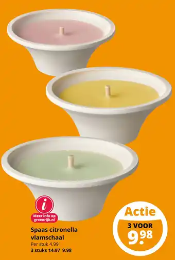 GroenRijk Spaas citronella vlamschaal aanbieding