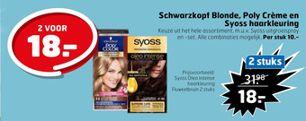 Trekpleister Schwarzkopf Blonde, Poly Crème en Syoss haarkleuring aanbieding