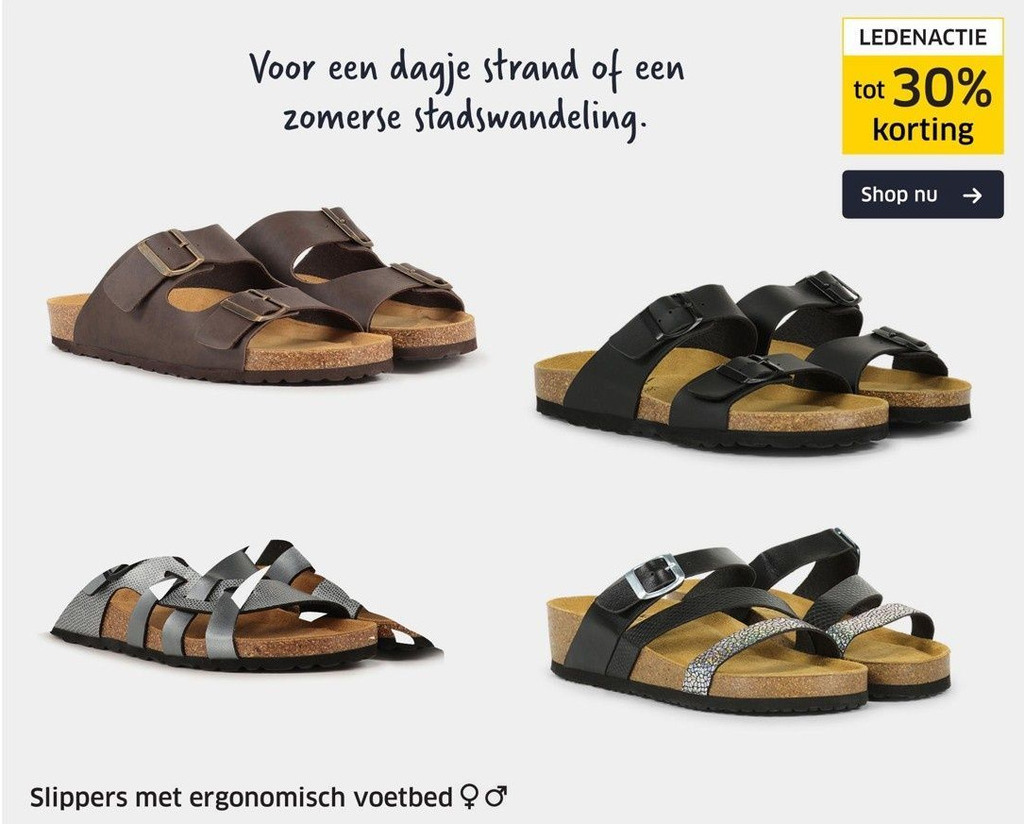 Slippers met ergonomisch voetbed aanbieding bij ANWB