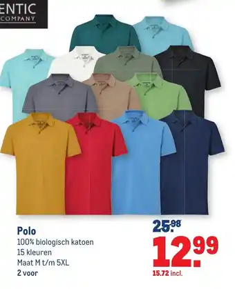 Makro AUTHENTIC CLOTHING COMPANY Polo  M/5XL  2 st aanbieding