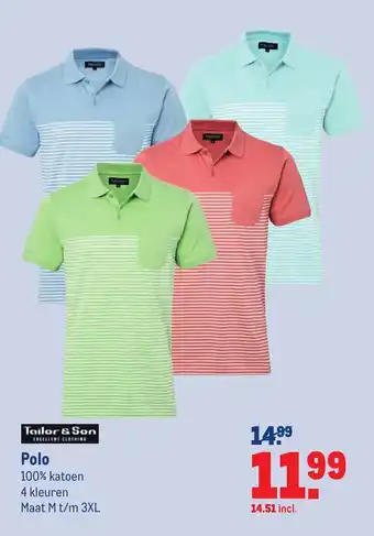 Makro Tailor & Son Polo M/3XL aanbieding