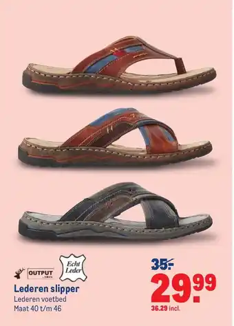 Makro Lederen slipper 40/46 aanbieding