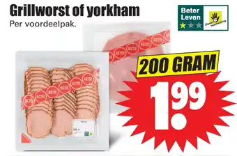Dirk Grillworst of yorkham 200gram aanbieding
