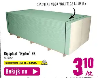 Hornbach Gipsplaat "Hydro" RK 8415052 aanbieding