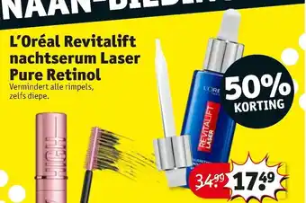 Kruidvat L'Oreal Revitalift nachtserum Laser Pure Retinol aanbieding