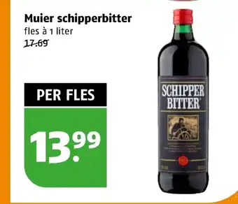 Poiesz Muier schipperbitter fles a 1 liter aanbieding