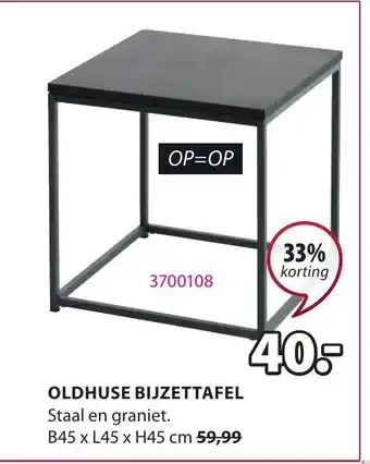 Jysk Oldhuse Bijzettafel B45xL45xH45 cm aanbieding