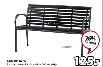 Jysk Rakkeby Bank B125xH80xD59 cm aanbieding