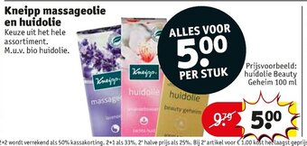 Kruidvat Kneip massageolie en huidolie aanbieding