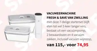 Nijhof Vacumeermachine Fresh & Save Van Zwilling aanbieding