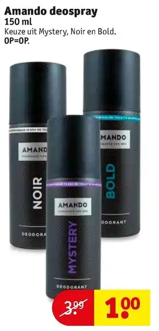 Kruidvat Amando deospray 150ml aanbieding