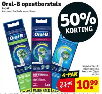 Kruidvat Oral-B Opzetborstels 4-pack aanbieding