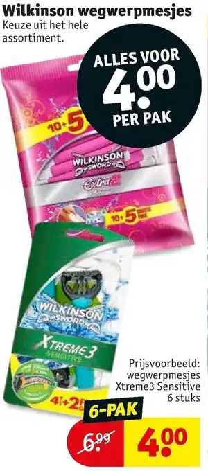 Kruidvat Wilkinson wegwerpmesjes 6-pak aanbieding