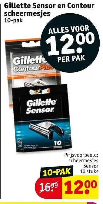 Kruidvat Gillette Sensor en Contour scheermesjes 10-pak aanbieding