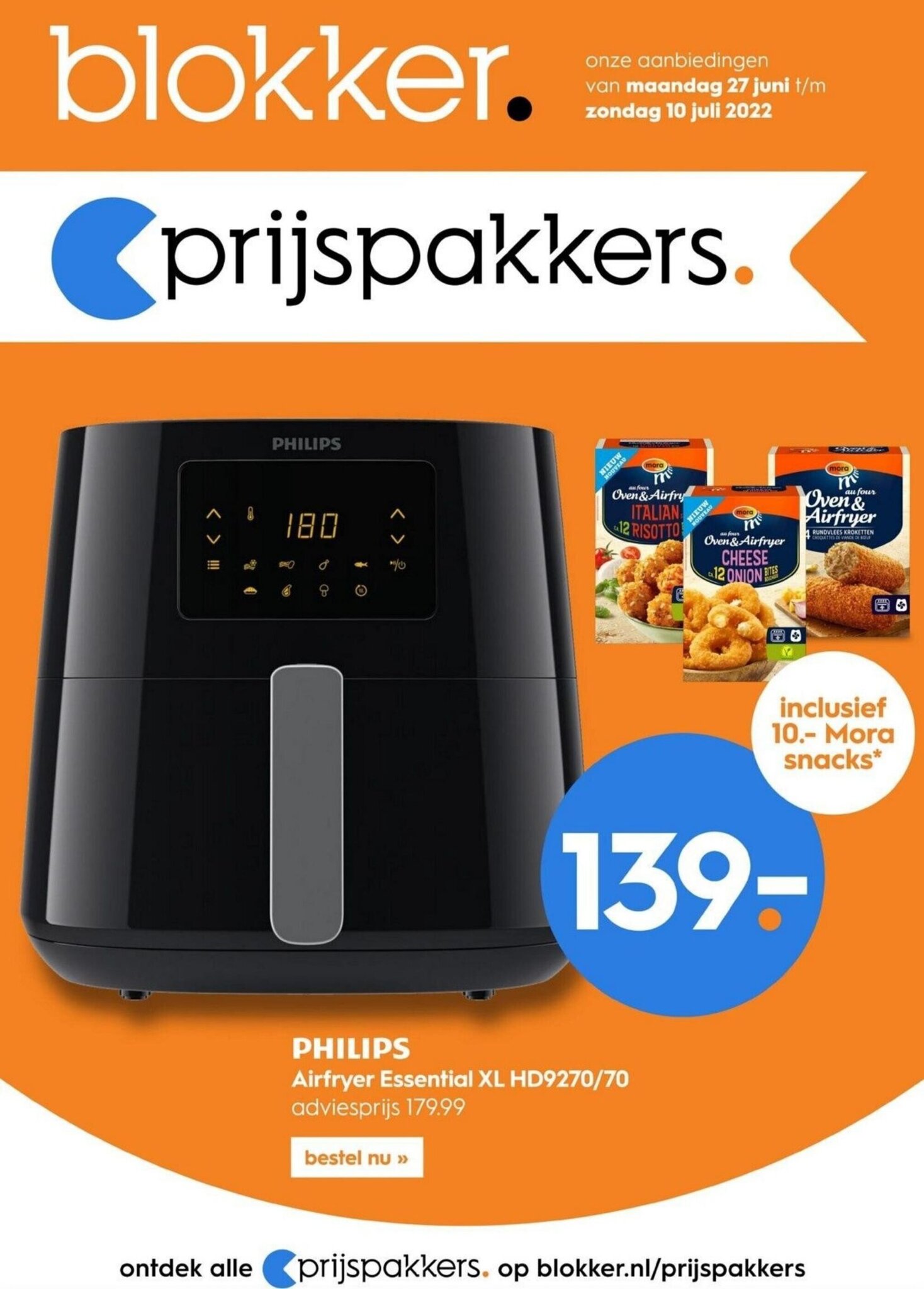 Philips Airfryer Essential XL HD9270/70 aanbieding bij Blokker