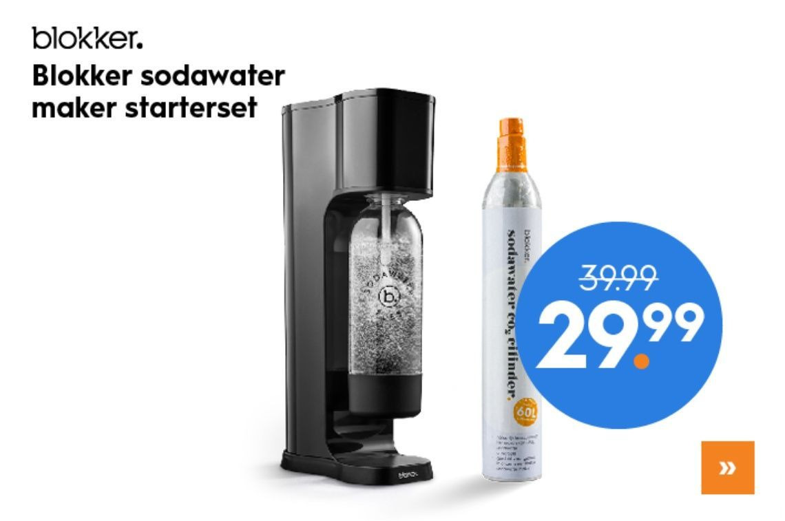 Sodawater maker starterset aanbieding bij Blokker