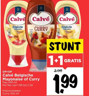 Vomar Voordeelmarkt Calvé Belgische Mayonaise of Curry aanbieding