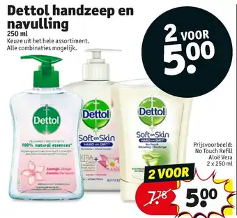 Kruidvat Dettol handzeep en navulling 250ml aanbieding