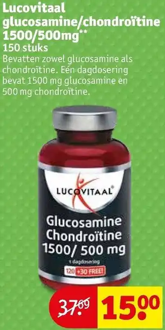 Kruidvat Lucovitaal glucosamine/chondroїtine 1500/500mg 150 tabs aanbieding