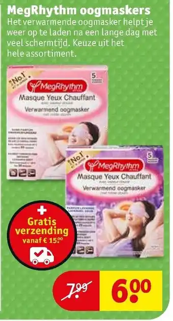 Kruidvat MegRhythm oogmaskers aanbieding