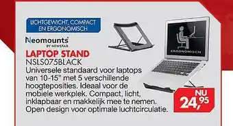 Vobis Neomounts By Newstar Laptop Stand NSLS075Black aanbieding