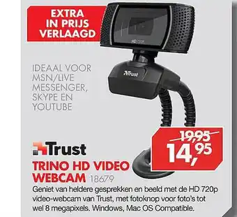 Vobis Trust Trino HD Video Webcam 18679 aanbieding