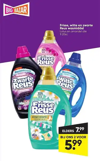 Big Bazar Frisse, Witte En Zwarte Reus Wasmiddel aanbieding