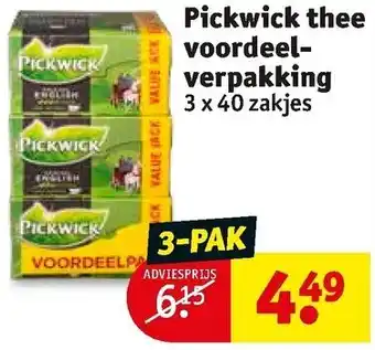 Kruidvat Pickwick voordeelverpakking 3*40 zakjes aanbieding