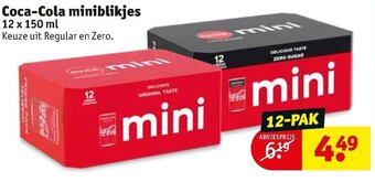 Kruidvat Coca-Cola miniblikjes 12*150ml aanbieding