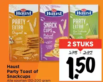 Vomar Voordeelmarkt Haust Party Toast Of Snackcups aanbieding