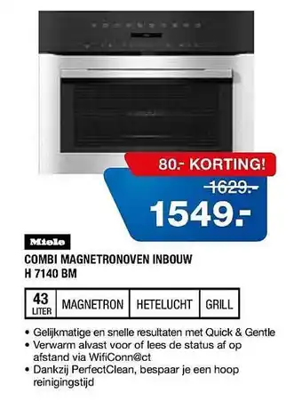 Electroworld Miele Combi Magnetronoven Inbouw H 7140 BM aanbieding