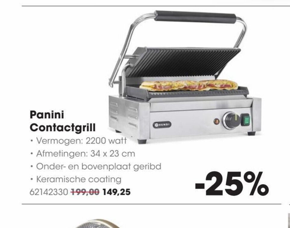 Panini Contactgrill 34 x 23 cm aanbieding bij HANOS