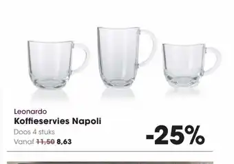 HANOS Leonardo Koffieservies Napoli Doos 4 stuks aanbieding