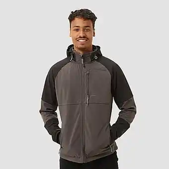 Perry Sport Wildebeast softshell capuchon outdoorjas grijs heren aanbieding