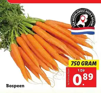 Lidl Bospeen 750 gram aanbieding