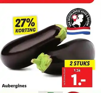 Lidl Aubergines 27% Korting aanbieding