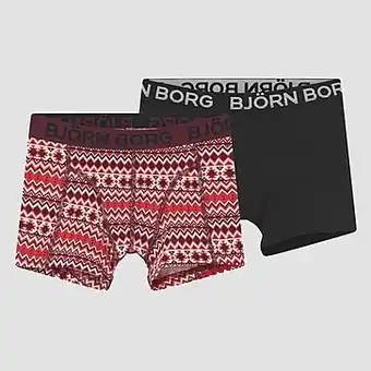 Perry Sport Bjorn borg core boxers 2-pack zwart/rood kinderen aanbieding