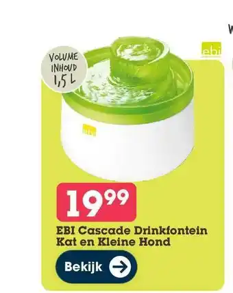 Discus Ebi cascade drinkfontein kat en kleine hond aanbieding