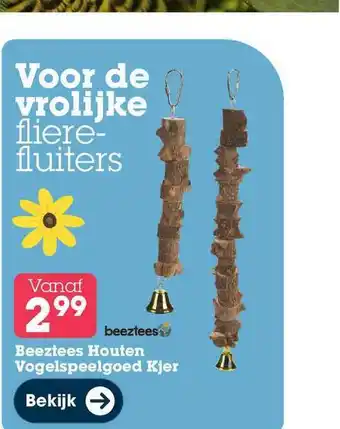 Discus Beeztees houten vogelspeelgoed kjer aanbieding