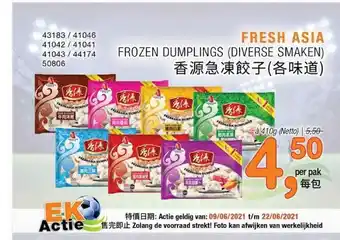 Amazing Oriëntal Fresh asia frozen dumplings 410 g aanbieding