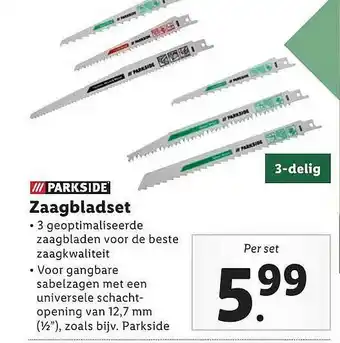 Lidl Parkside zaagbladset aanbieding