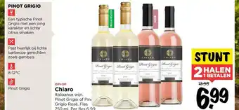 Vomar Voordeelmarkt Chiaro italiaanse wijn pinot grigio of pinot grigio rosé aanbieding