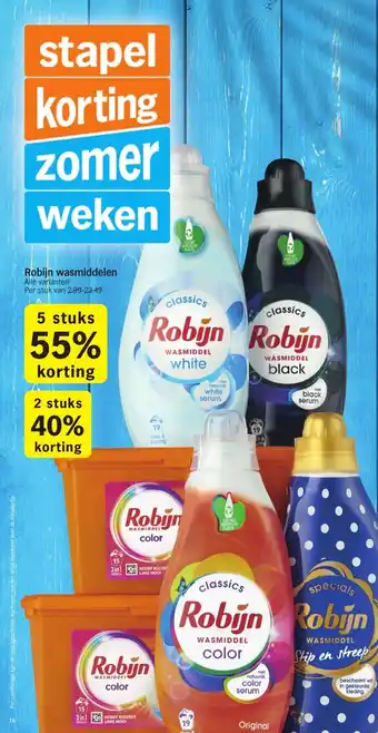 Albert Heijn Robijn wasmiddelen Alle varianten aanbieding