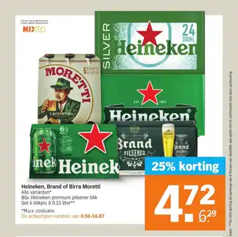 Albert Heijn Heineken, Brand of Birra Moretti Alle varianten aanbieding