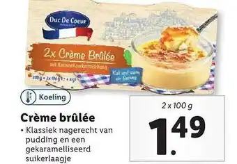 Lidl Duc de coeur crème brûlée 100 g aanbieding