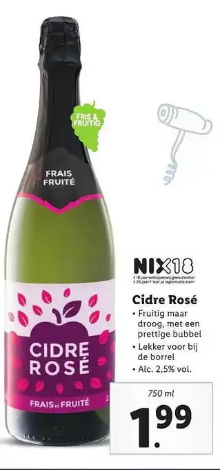 Lidl Cidre rosé 750 ml aanbieding