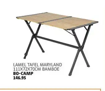 Bever Lamel tafel maryland 111x72x70cm bamboe bo-camp aanbieding